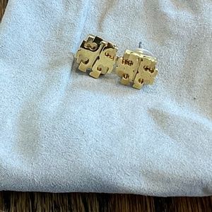 Tory Burch Gold Logo Earrings